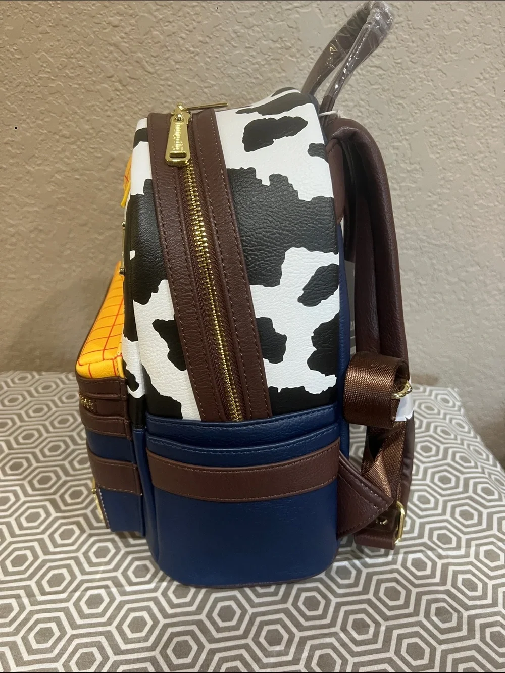 Loungefly Pixar Woody-Inspired Mini Backpack - Yellow, Brown, Blue, White, Black